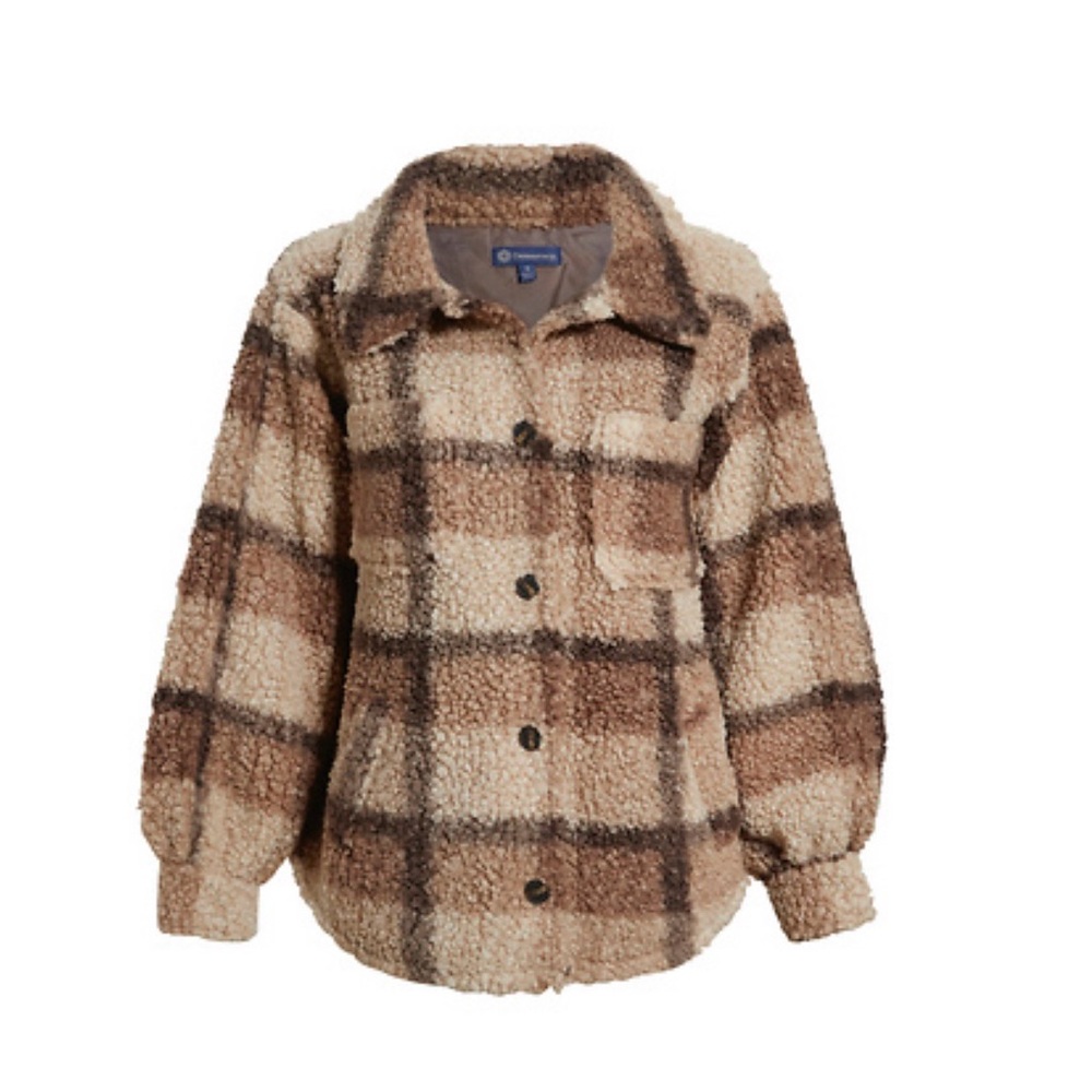 Democracy Plaid Jacket w Patch Pockets